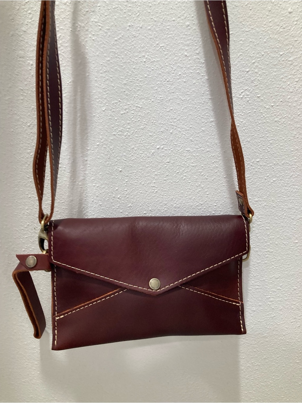 Portland Leather Cognac Envelope Convertible (Crunchwrap) Crossbody